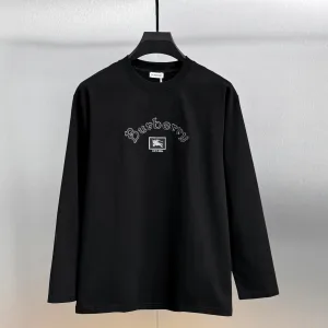 Reps Burberry Long Sleeves Red Cotton Pure Ribbed Fabric
