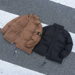 High Quality Stone Island Outerwear Red Cotton Down Polyester Microfiber Fleece Winter