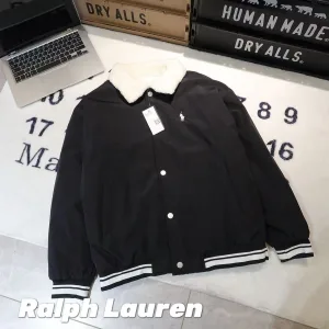 Designer AAA Ralph Lauren Cotton-Padded Jacket Ash Sheepskin