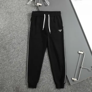 Luxury Prada Long Pants Red Fleece Autumn Winter Slim Fit