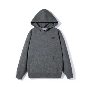 Reps Luxury Prada Sweater Red Wool Blend Genuine Leather High Cost Performance Autumn Winter And