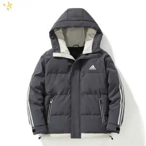 Luxury Adidas Cotton-Padded Coat Green Down Simple And Versatile Exquisite Workmanship Street Style Winter