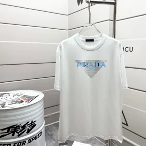 Super Clone High Quality Prada Short-Sleeved T-Shirt Red Spring Summer