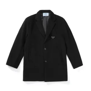 AAA High Quality Prada Coats Red Wool Genuine Leather