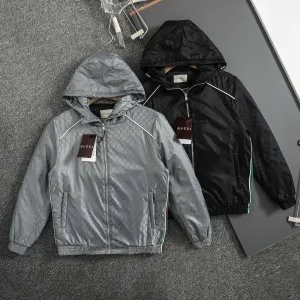 Super Clone AAA Gucci Jacket Ash Cotton Thin Nylon Jacquard Fabric Winter