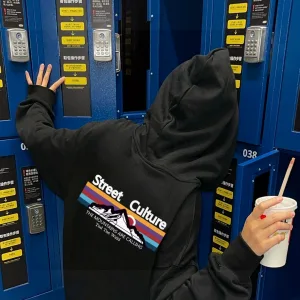 Reps Luxury North Hoodies Black Cotton Fleece Embroidery