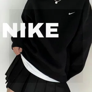 High Quality Nike Hoodie Black Fleece Suede Autumn