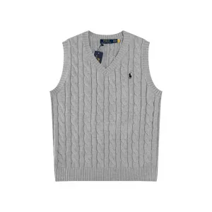 Designer Ralph Lauren Shirts Red Cotton Pure Xinjiang Cable Knit Easy To Match Embroidery
