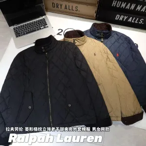High Quality Ralph Lauren Outerwear Blue Nylon Corduroy Fabric