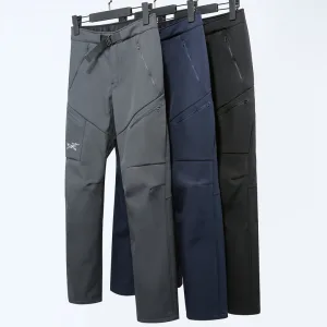 High Quality AAA Archaeopteryx Trousers Red Fleece Soft Mesh Autumn Winter Slim Fit Zippered Pocket