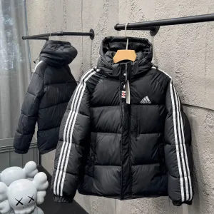 High Quality Adidas Cotton-Padded Coat Red Down Waterproof Design High-Quality Materials Winter
