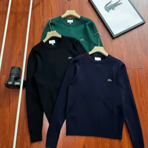 Reps High Quality Lacoste Sweater Red Wool Clean And Neat Simple Style Sophistication Autumn Winter Embroidery