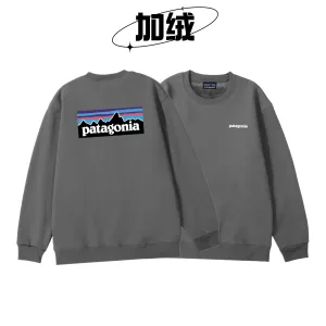 Designer Luxury Patagonia Sweatshirt Blue Cotton Pure Fleece Fabric Simple And Versatile Exquisite Workmanship Autumn Early