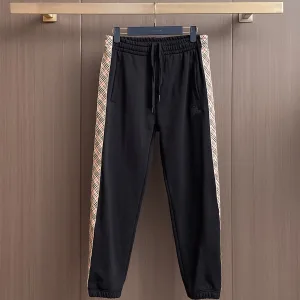 Reps Luxury Burberry Sweatpants Red Autumn Winter Side Pockets