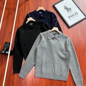 Designer Ralph Lauren Sweater Red Autumn Winter Embroidery