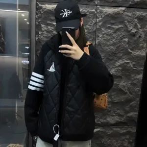 Reps Thom Browne Coat Red Down Relaxed Fit Winter Patch