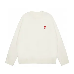Reps AAA Ami Shirts Red Cotton Wool Down Jacquard Street Style