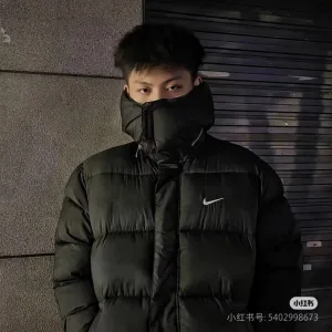 Designer Nike Jacket Black Duck Down Woven Fabric