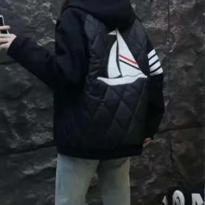 Super Clone Reps Thom Browne Outerwear Brown Cotton Down Street Style Autumn Winter