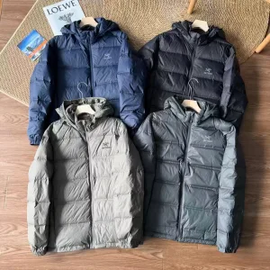 Super Clone High Quality Archaeopteryx Down Jackets Red Fleece Running Simple Design Daily Commute Autumn Winter And Clean Cut Side Pockets