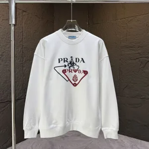 High Quality Prada Hoodies Blue Cotton Pure Autumn Winter