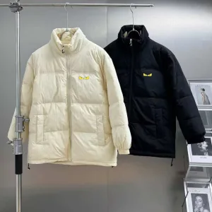 AAA High Quality Fendi Outerwear Red Cashmere Goose Down Duck Nylon Fabric Autumn Winter Zippered Pocket