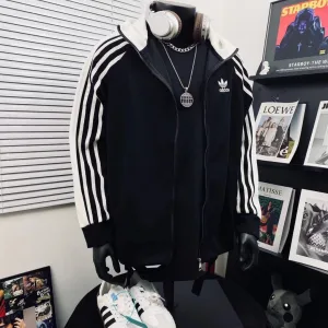 Super Clone Adidas Jacket Red Exquisite Workmanship Street Style High-End Embroidery