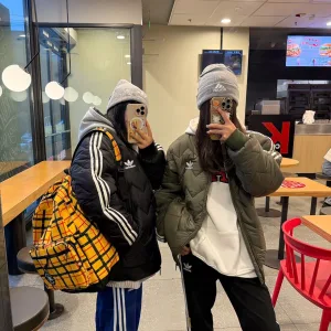 Designer Reps Adidas Outerwear Red Cotton Silk Down Silky Smooth Autumn Winter