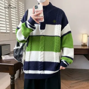 Super Clone Stone Island Sweater Blue Knitted Fabric