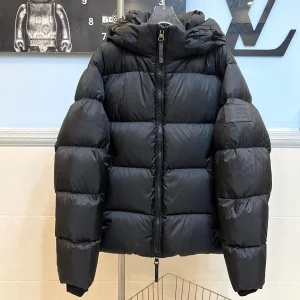 Reps Burberry Down Jacket Black Rubber Lace Autumn Winter Patch