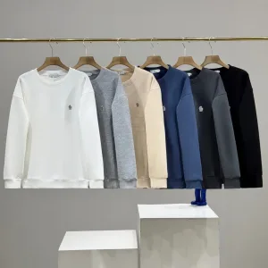 High Quality Moncler Hoodie Red Cotton Imitation Fleece Simple Style Embroidery