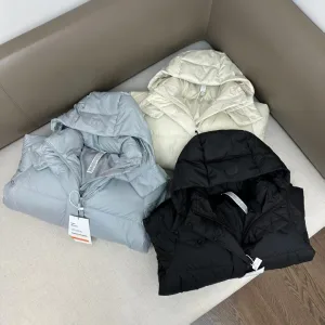 Super Clone Lululemon Coat Red Duck Down Winter Matte Fabric Soft Zippered Pocket