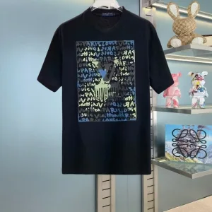 Designer Luxury Louis Vuitton Cotton Short-Sleeved T-Shirt