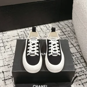 Reps AAA Chanel Canvas Shoes Black Rubber Spring Summer And Color Blocking