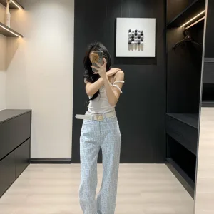 Designer Luxury Fendi Jacquard Jeans For Spring