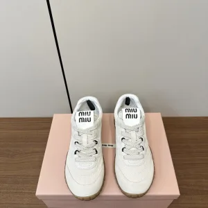 AAA Super Clone Miu Casual Shoes Ash Nylon Sheepskin Cowhide Mesh Rubber Spring Summer