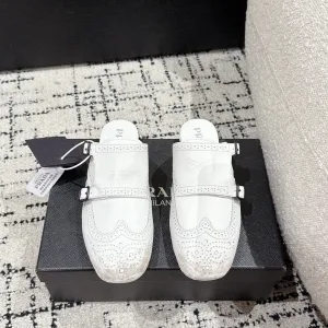 High Quality Prada Slippers Ash Sheepskin Rubber
