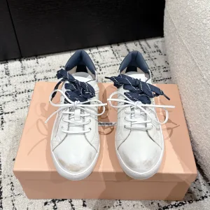 Luxury Super Clone Miu Casual Shoes Red Silk Top-Grain Cowhide Rubber Stylish And Simple Easy To Match Spring Early
