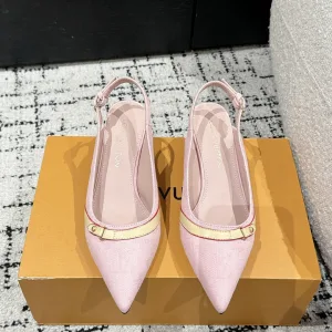 Super Clone Louis Vuitton High Heel Ash Genuine Leather Sheepskin Patent Lace