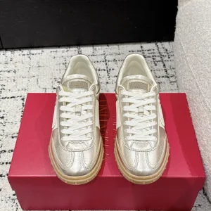 Super Clone Designer Valentino Sneakers Suede Patent Leather Cowhide