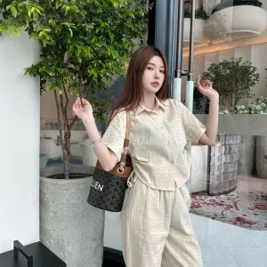 Luxury Fendi Jacquard Short-Sleeved Shirt