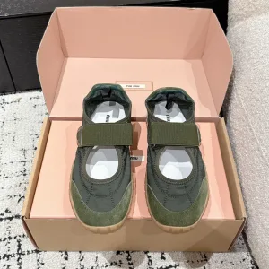 Reps Super Clone Miu Sneakers Wool Suede Cowhide Rubber Outsole Spring Summer