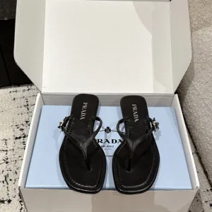 Luxury Designer Prada Sandals Genuine Leather Sheepskin Spring Summer