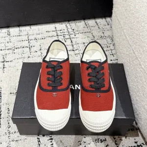 Designer Luxury Chanel Canvas Shoes Red Rubber Spring Summer And Color Blocking