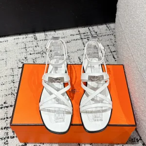 Reps High Quality Hermes Sandals Genuine Leather Cowhide Summer