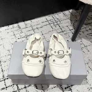 Luxury AAA Balenciaga Slippers Red Lady Cowhide Street Style