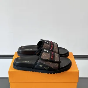 Luxury 1:1 Louis Vuitton Canvas Slippers For Summer