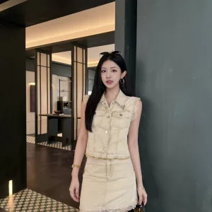 Luxury Valentino Denim Vest For Spring