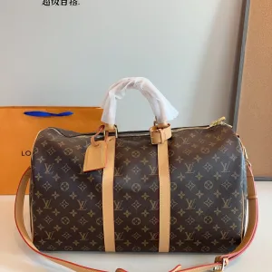 Designer Louis Vuitton Leather Travel Bag For Spring
