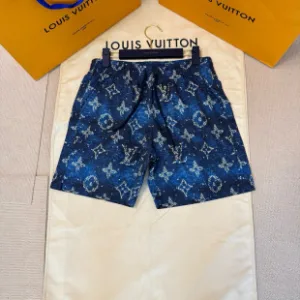 AAA Louis Vuitton Shorts Red Polyester Nylon Mesh Fabric Summer Side Pockets